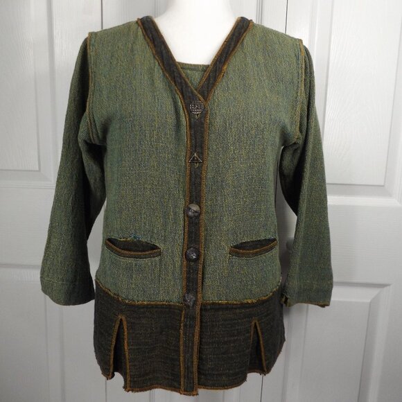 tribe OAK Hand Woven 2 Piece Top & Jacket S - Picture 9 of 15